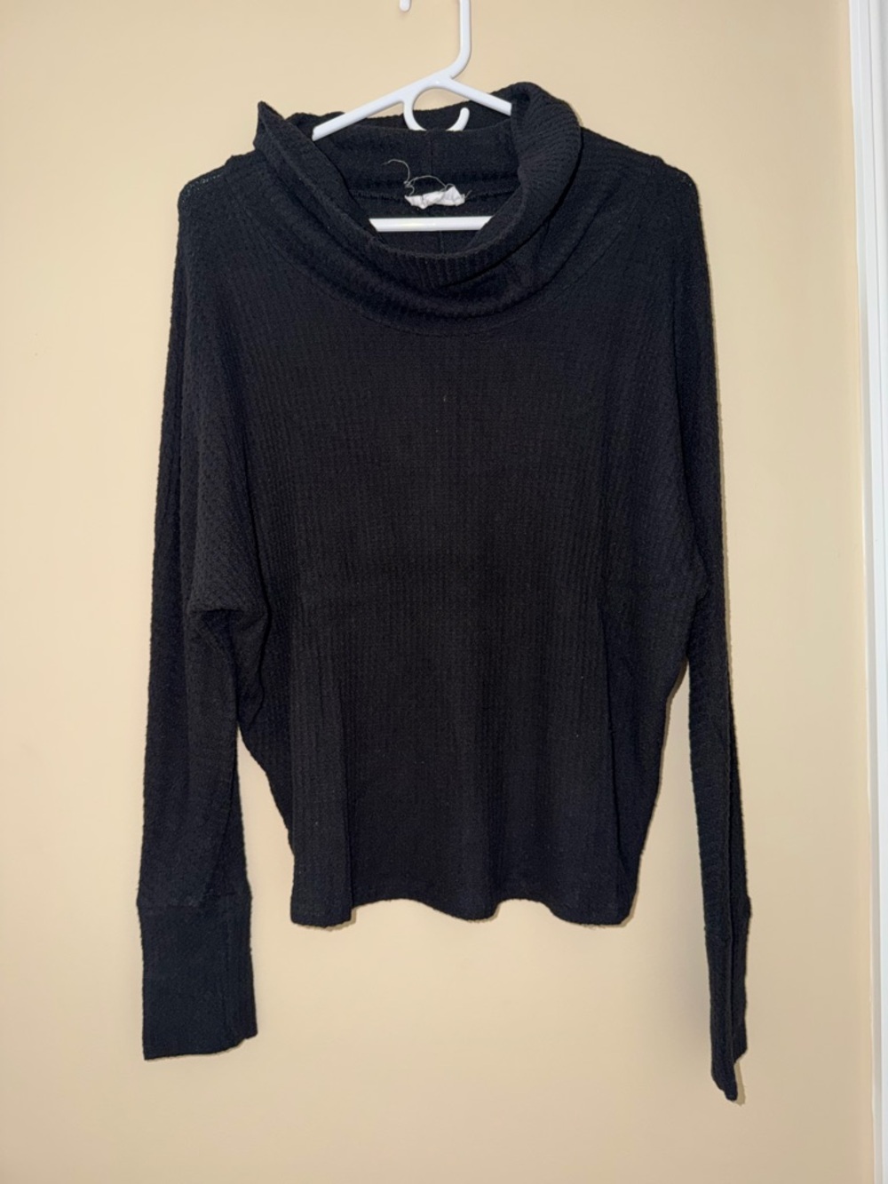 Relaxed Black Cowl Neck Sweater